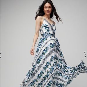 WHBM halter pleated maxi dress
